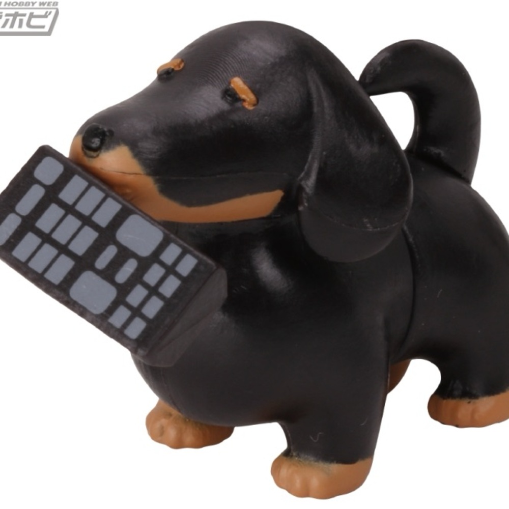 Tarlin Power Dachshund Gacha Mini Figure: Black Color
